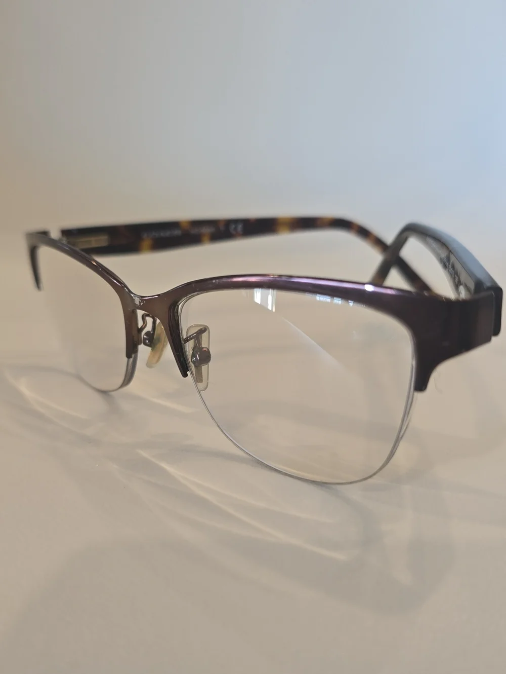 Coach Womens Semi-Rimless Optical Glasses in Purple and Tortoiseshell